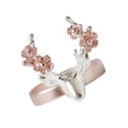thumbnail image 3 of Anillo de asta de ciervo, anillo de dedo vintage, anillos de oro rosa con flores, regalo de Navidad para mujeres (#7), 3 of 6