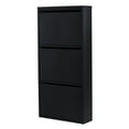 thumbnail image 2 of Flip Drawer Shoe Cabinet, Storage Organizer, Freestanding Shoe Rack, Wall Mounted No-Assembly (Black, 3 Drawer), 2 of 8