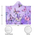 thumbnail image 3 of Wearable Blanket,Purple Lavender Butterfly Scene Hooded Wearable Flannel Blanket for Adults & Teens with Buckle,Winter Poncho Shawl Wrap Cape,50"x60", 3 of 5