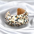 thumbnail image 3 of Retro-Inspired Mixed Inlaid Seashells Mosaic Wooden Cuff Bracelet, 3 of 6