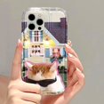 thumbnail image 3 of Funda para teléfono con diseño de gato y perro para iPhone 11, funda transparente a prueba de golpes para iPhone 16, 15, 14, 13, 12 Pro Max, XR, XS, X, 8, 7 Plus, SE, 3 of 5