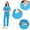 Sky Blue, variant on Scrubs Set for Women V-Neck Short Sleeve Stretch Scrub Top and Elastic Waist Jogger Pants Solid Color Pocket Anti Wrinkle Soft Nursing Uniform Set Working Uniform Set Gray