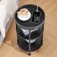 thumbnail image 6 of Small Round Side Table with Charging Station for Small Spaces, 3-Tier Round Accent Table with USB Ports & Power Outlets,Round Corner Table Tea Sofa Side Table for Living Room Bedroom Apartment, Black, 6 of 9