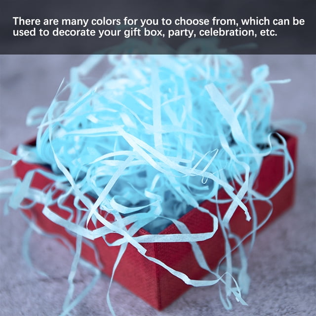 Crinkle Paper Raffia Shreds Colorful Boxes Filling Material DIY Packaging Confetti Wedding Party Greeting Tissue Accessories Sky Blue