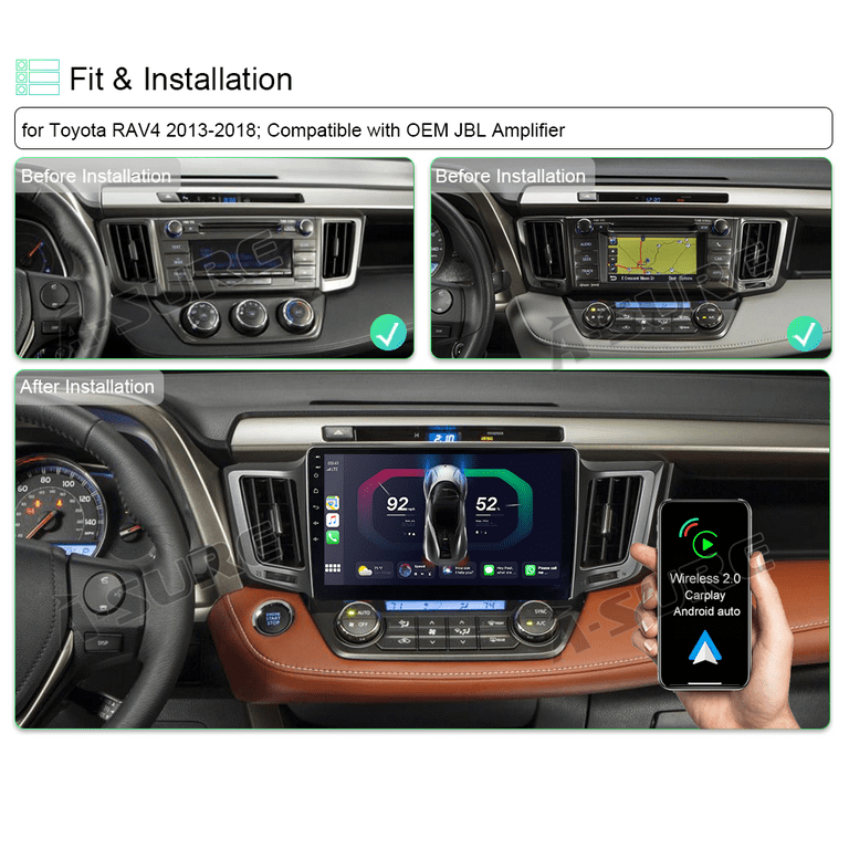 10.1" Android 13 Car Stereo For Toyota RAV4 2013-2018 - Wireless CarPlay & Android Auto