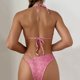 thumbnail image 3 of Gibobby Bañador de Bikini Mujeres Bandeau Bandage Bikini Set Push Up Traje de baño brasileño Ropa de playa Traje de baño Sexy Cintura Bikiniwear(Rojo,CH), 3 of 5