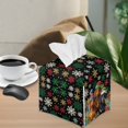 thumbnail image 2 of Yuyamidu Christmas Square Tissue Box Cover for Women Dachshund PU Leather Tissue Box Holder with Bottom Belt Replacement Toilet Paper Holder for athroom Vanity Countertop, Night Stands, 2 of 8