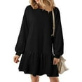 Difdany Long Sleeve Pullover Sweatshirt Dress for Women 2024 Fall