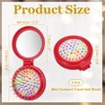 thumbnail image 2 of Uxcell 6 Pcs Mini Compact Travel Hair Brush, Round Folding Hairbrush Pocket Hair Brush with Mirror, Compact Massage Comb for Purse, Women Girls Travel Daily Use, Colorful Red, 2 of 7