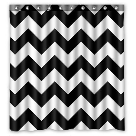 GCKG Black White Chevron Zigzag Stripe Pattern Bathroom Shower ... GCKG Black White Chevron Zigzag Stripe Pattern Bathroom Shower ...