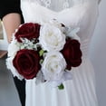 thumbnail image 2 of Ramo artificial Ramo de damas de honor Decoración de de de flores Blanco + Vino Tinto Sunnimix Boda, 2 of 8