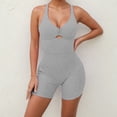 thumbnail image 4 of DHFJKG Womens Workout Romper Backless Yoga Short Jumpsuit Summer Gym Athletic Outfit Activewear Sleeveless V Neck Soft Fitness Trendy Onesie, 4 of 9