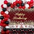 thumbnail image 6 of Red Birthday Groovy Backdrop Banner for Photo Shoot Portrait Gold Diamonds Green Photography Background for Men Women Birthday Party Decor Glitter Photo Booth Prop, 6 of 7