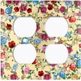 thumbnail image 3 of Metal Light Switch Plate Outlet Cover Colorful Floral Garden Wallpaper Yellow ROS039, 3 of 13
