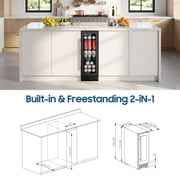 AVAHUM 12 Inch 60-Can Under Counter Beverage Refrigerator, Professional Built-In Drink Cooler, Round Handle