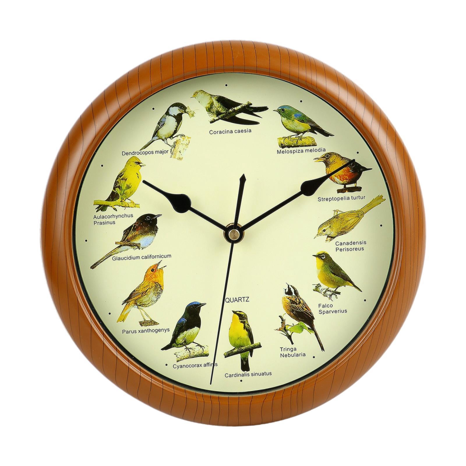 Baoblaze Bird Wall Clock Creative Round Bird Clock with Sound for Bedroom Home Office