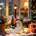 thumbnail image 7 of Light Up Christmas Mini Village Resin Figurine with Glowing Street Lamp - Holiday Desktop Ornament for Home and Office Decoration, Festive Photo Props & Christmas Gift, 7 of 7