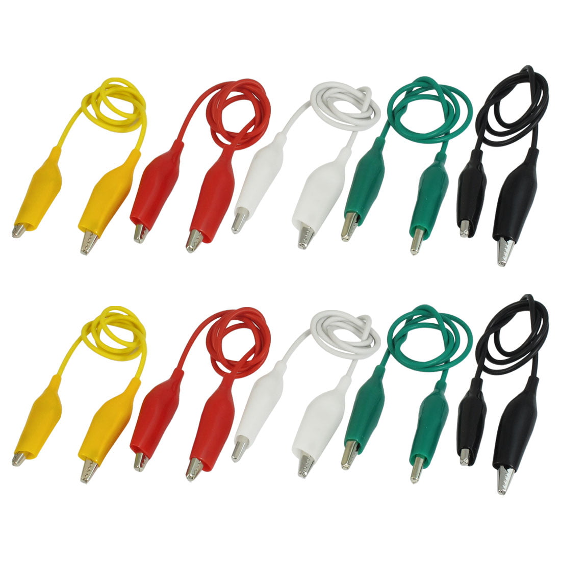 10pc Metered Colored Insulating Test Lead Cable Set Double Ended Alligator Clips 