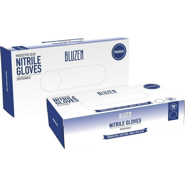 Afflink Blue Nitrile Gloves Allergy Protection Large Size For
