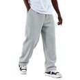 thumbnail image 2 of Men's Corduroy Pants, Elastic Waist Straight Leg Casual Trousers with Ribbed Texture, Retro Style Streetwear Pants for Everyday Wear Sky Blue XXXXL, 2 of 9