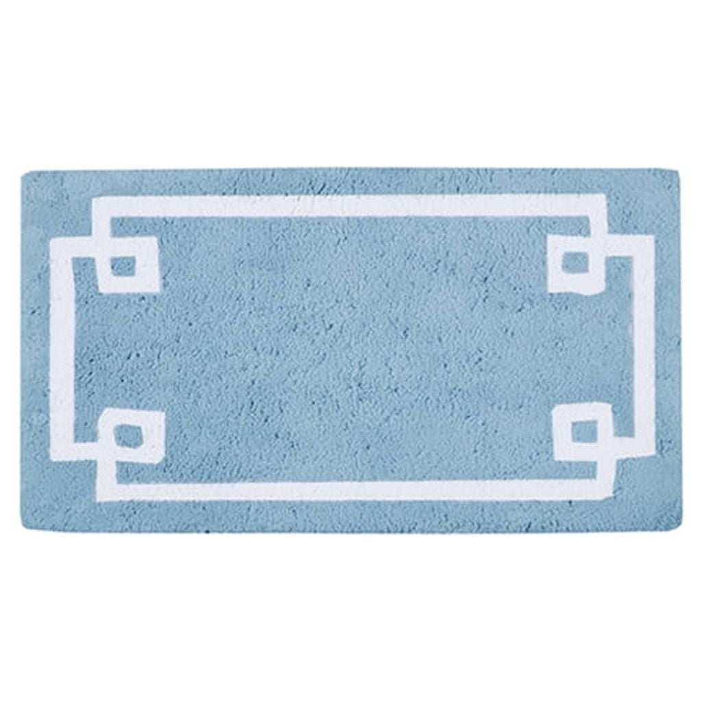 MAYEERTY 100% Medium Pile Cotton Tufted Bath Rug, Blue, 24"W x 40"L
