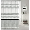thumbnail image 2 of Black and White Boho Shower Curtain for Bathroom Stripe Tassel Shower Curtain Farmhouse Cotton 84" L x 72" W, 2 of 5