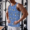thumbnail image 5 of Workout Tank Tops for Men - Bee Dragonfly Blue Quick Dry Sleeveless Muscle Shirts for Men with Running, 5 of 5
