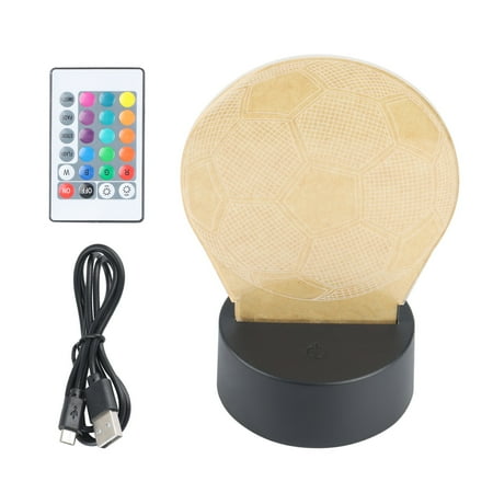 

Football 3D Illusion Lamp for Boys Night Light with 16 Colors Change