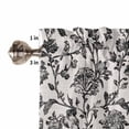 thumbnail image 5 of Half Window Curtains 24 Inches Long, Farmhouse Black Window Treatment Curtain Drapes, Vintage Flower Leaf Botanical Plant Short Curtains Tiers for Kitchen Over Sink, 27.5"x24", 2 Panels, 5 of 7