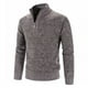 thumbnail image 1 of Suéter de manga larga para hombre, jersey de cuello medio alto con cremallera de talla grande y terciopelo para otoño e invierno, 1 of 5