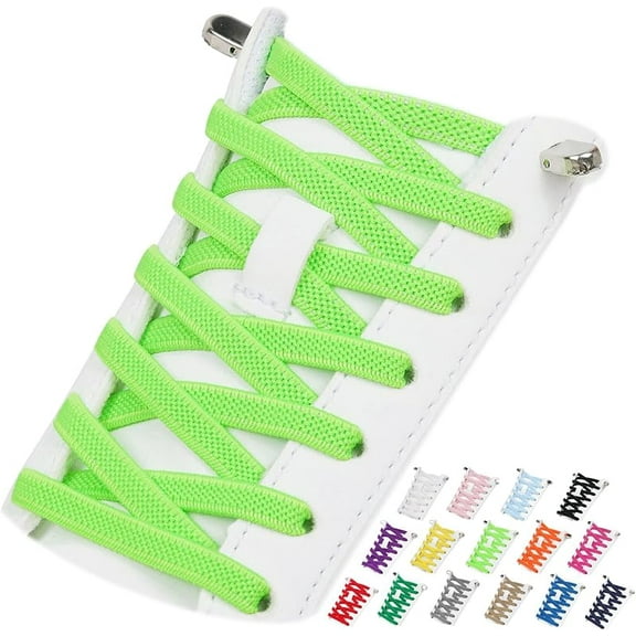 2 Pairs Elastic Tieless Shoe Laces for Sneakers, No Tie Shoelaces for Adults and Kids