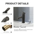 thumbnail image 3 of HEALEEP Taps for Bathroom Basin Single Handle Operation Faucet Black 1Set, 3 of 7