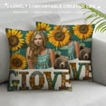 thumbnail image 3 of PHYHOO Let's Go Retro Hat Bull Skull Sunflower Decorative Throw Pillow Case For Home Bedroom Room Dorm Decor,Gifts for Teen s White, 3 of 5