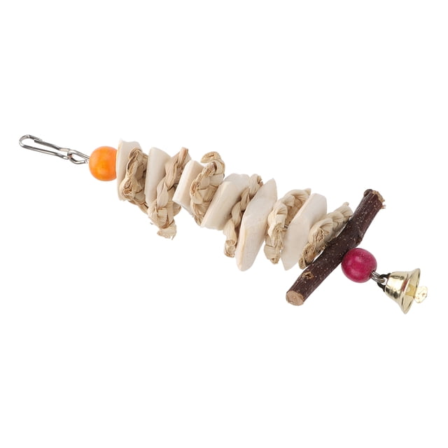 Jouets de Cage en Forme de Seiche, Os de Seiche à Mâcher avec Cloche pour Perroquets, Design Léger et Compact Adapté aux Animaux Grimpants