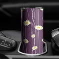 thumbnail image 3 of 20oz Purple Daisy Flower Wavy Lines Pattern Skinny Tumblers Stainless Steel Tumbler with Lid and Straw,Vacuum Insulated Double Wall Travel Tumbler Cups with Cleaning Brush for Coffee,Tea, 3 of 6