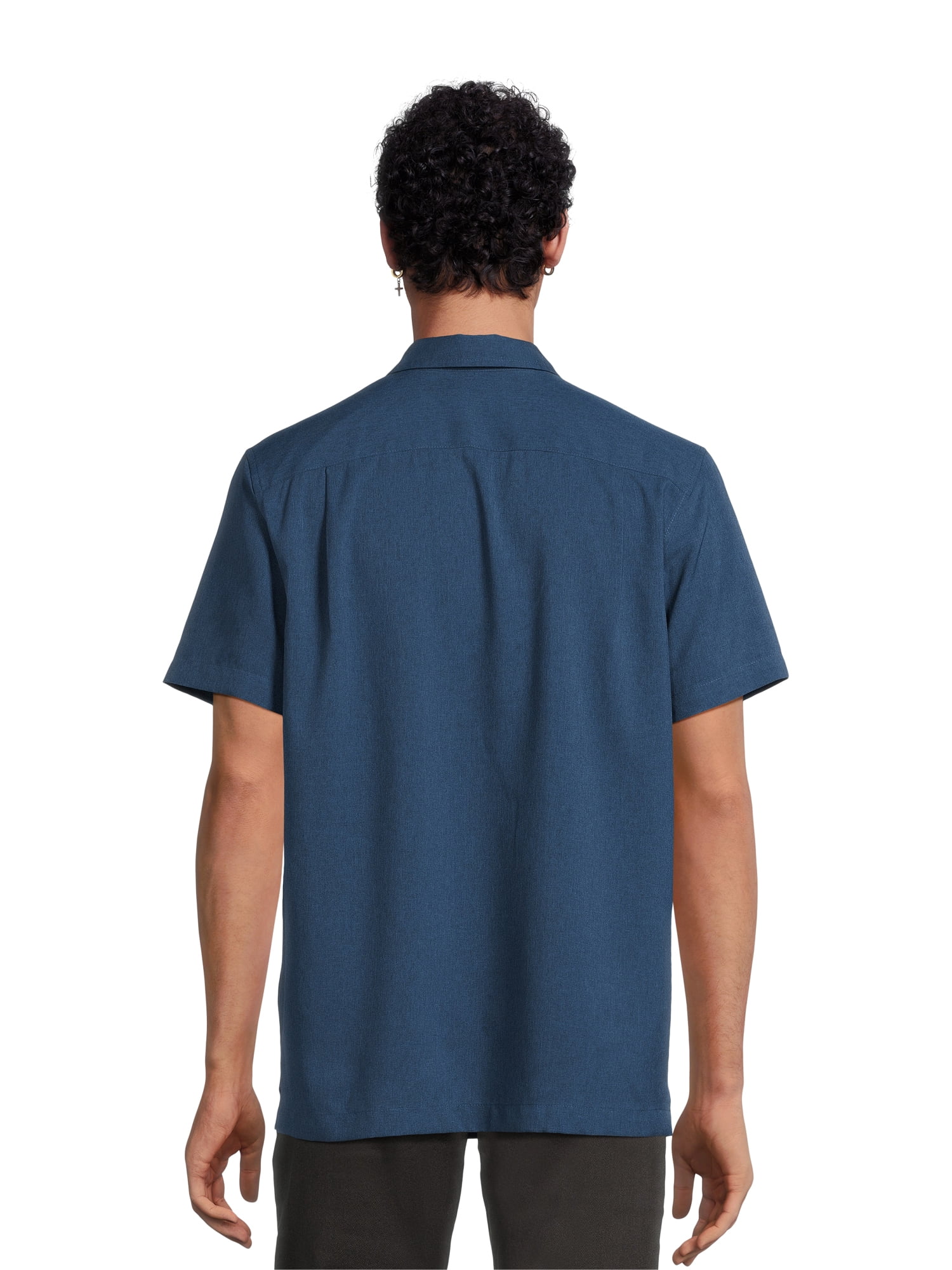 George Men's & Big Men's Microfiber Button-Up Shirt with Short Sleeves, Sizes S-3XL
