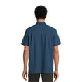 thumbnail image 3 of George Men's & Big Men's Microfiber Button-Up Shirt with Short Sleeves, Sizes S-3XL, 3 of 6