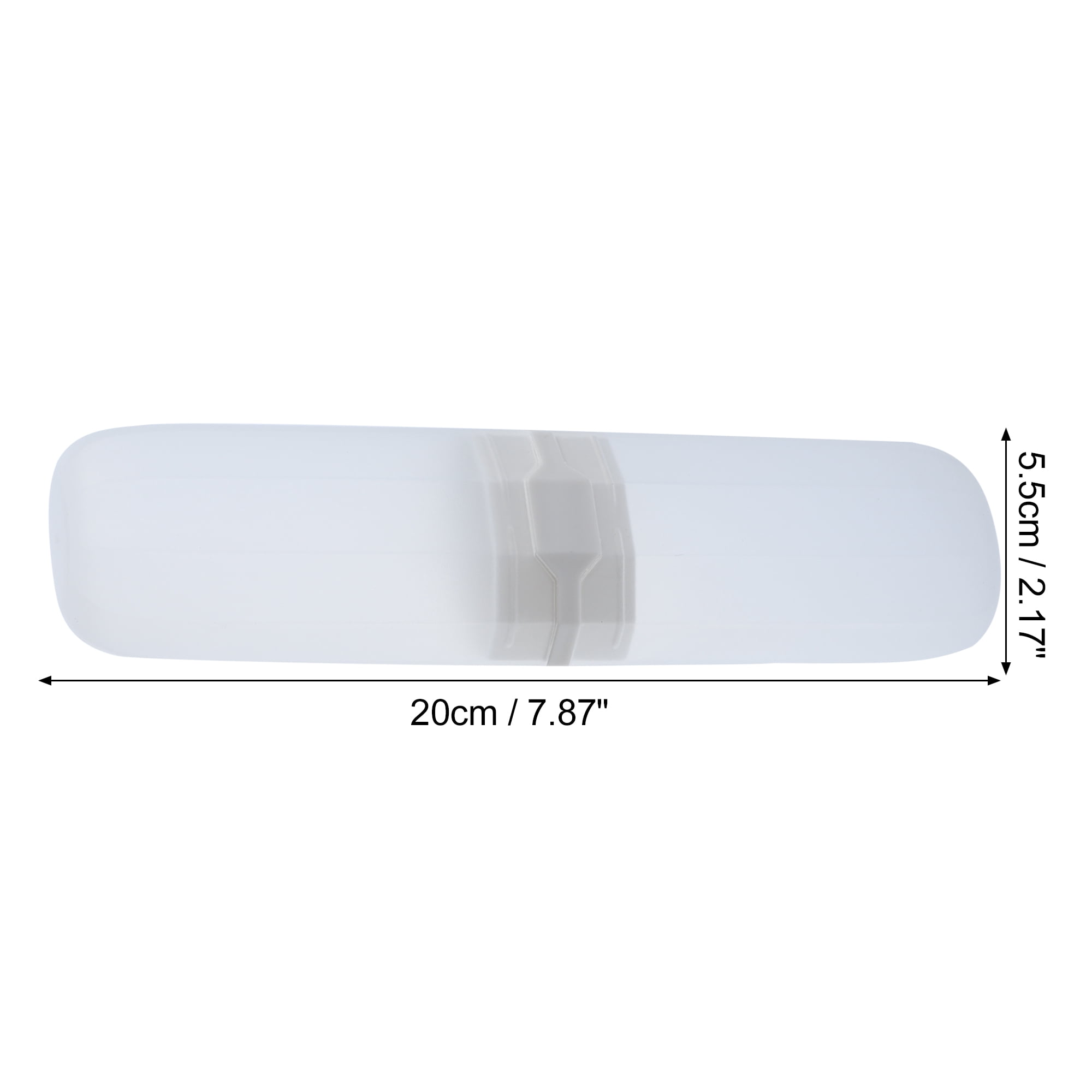 Unique Bargains Toothbrush Case Traveling Toothbrush Holder Case Plastic Clear 7.87"x2.17"