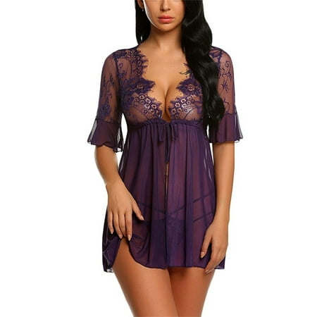 Sexy Crotchless Lingerie for Women Sensual Nightdress Teddy Lightweight Mini Nightie LencerÃa Para Mujer
