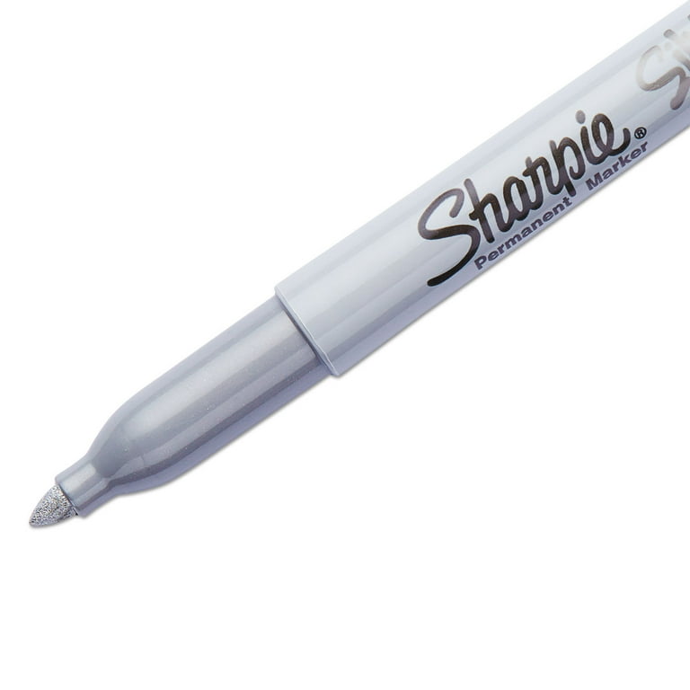 Metallic Fine Point Permanent Markers, Fine Bullet Tip, Metallic Silver, 4/Pack Metallic Fine Point Permanent Markers, Fine Bullet Tip, Metallic Silver, 4/Pack