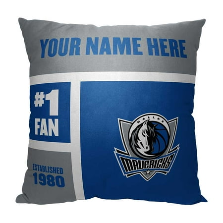 The Northwest 1NBA-69501-0006-RET 18 x 18 in. NBA Dallas Mavericks Colorblock Personalized Throw Pillow