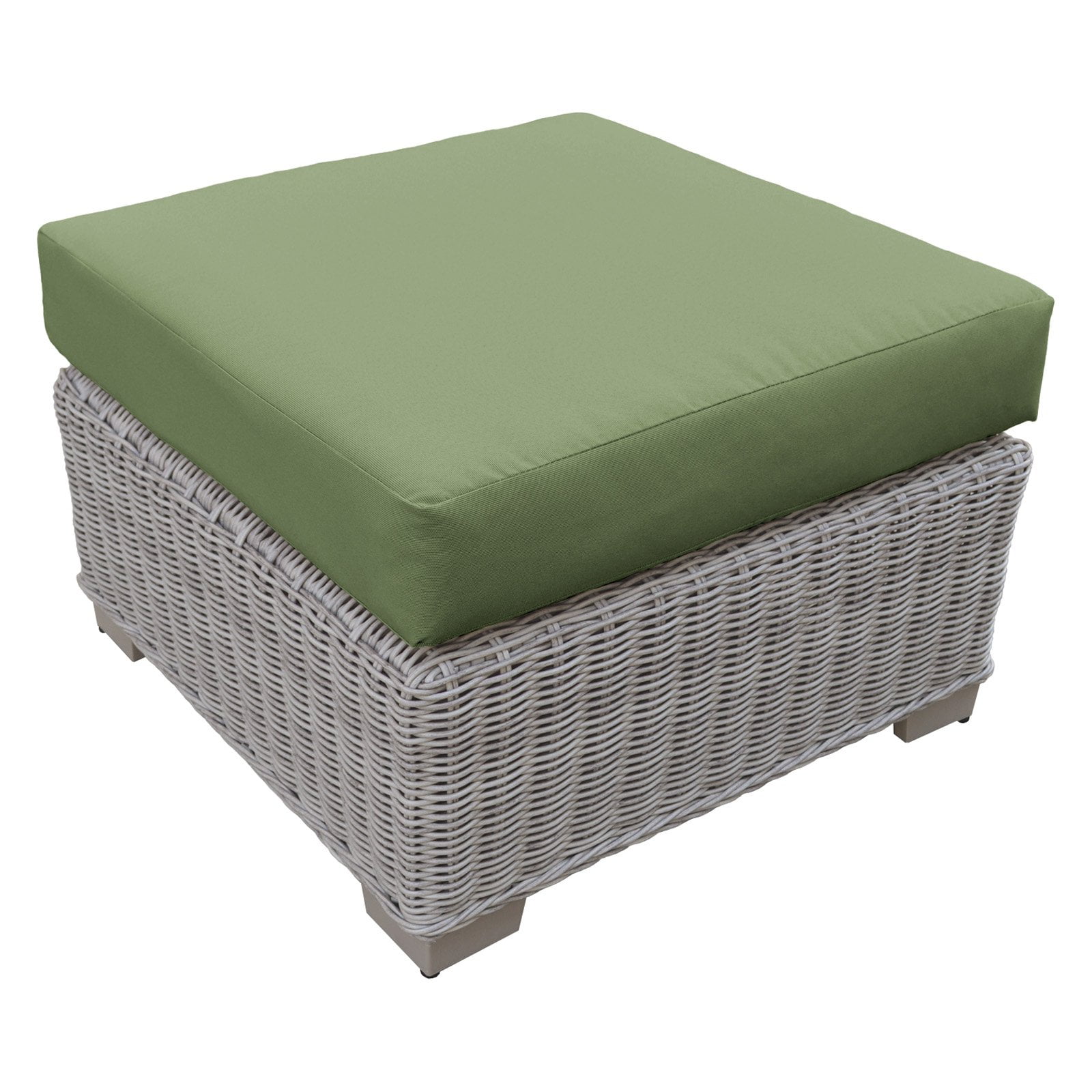 TK Classics Coast Wicker Patio Ottoman