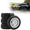 thumbnail image 6 of guohui 4 Pieces 1:18 RC Wheels and Tires, Rubber Tires Set, DIY Assembly Wear Resistant Upgrade Parts, Replace for Typhon Truck White, 6 of 9