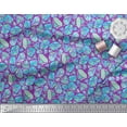 thumbnail image 3 of Soimoi Purple Cotton Duck Fabric Snowflakes & Diamond Geometric Print Fabric by the Yard 42 Inch Wide, 3 of 3