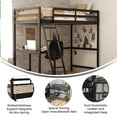 thumbnail image 6 of Flash Furniture Riley Loft Bed Frame with Desk, Twin Size Wooden Bed Frame with Protective Guard Rails & Ladder for Kids and Teens - Espresso, 6 of 12