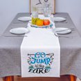 thumbnail image 4 of Table Runner Dresser Scarves 72 Inch Long, Summer Blue Black Jump Quote Linen Dining Table Runners Abstract Lake Paddle on White Tabletop Scarf for Wedding Holiday Party Kitchen, 4 of 7