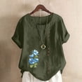 thumbnail image 2 of Túnica de Manga Corta Tops para las Mujeres Océano Pescado Impreso Blusa, Ropa Casual Ver Botón Arriba Camiseta, 2 of 4