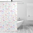 thumbnail image 3 of Polyester Fiber Shower Curtain, Love Graffiti Shower Curtain, Metal Buckled Eye Waterproof Shower Curtain, Can Be Washed-72x72in, 3 of 8
