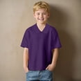thumbnail image 2 of NIEWTR Boys Short Sleeve Polo Shirt Polo Lightweight Athletic for Hiking Running and Play（A01-Purple,6-7 Years), 2 of 4