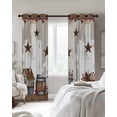 thumbnail image 4 of Farmhouse Blackout Curtains for Bedroom Living Room Darkening Curtains 84 Inch Length 2 Panels Set Western Texas Star American Country Berry Window Curtain Window Treatment Grommet Drapes 42"x84", 4 of 9